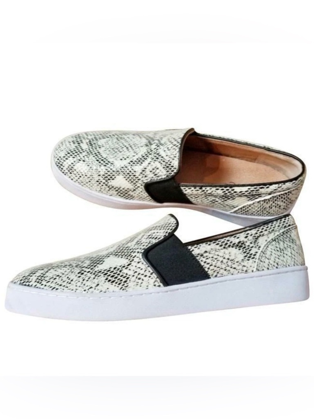 Vionic Demetra Snake Slip-On Leather Comfort Sneakers Women's US Size 8.5 EU 40